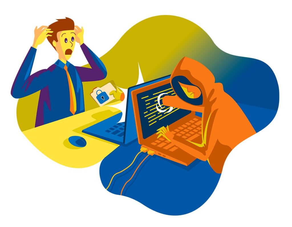 hacker che ruba le informazioni
